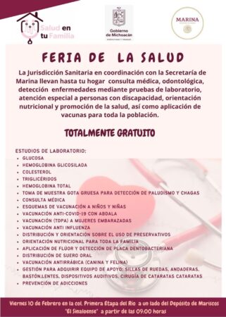 Acercará SSM servicios médicos gratuitos a Lázaro Cárdenas con Feria de la Salud