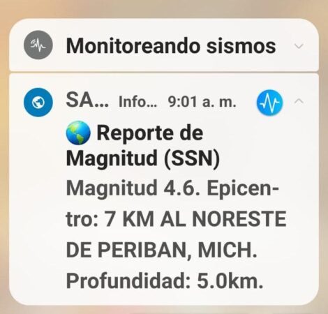 Autoridades monitorean la región después de un temblor registrado esta mañana