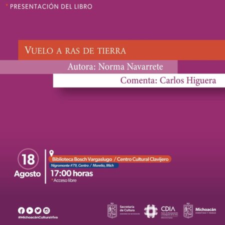 Presentará Secum libro de poesía Vuelo a ras de tierra