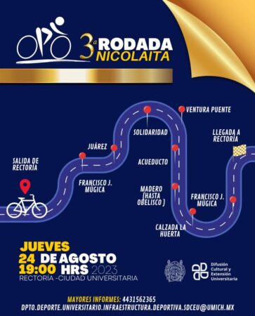 UMSNH se alista para la tercera Rodada Ciclista Nicolaita; se realizará este jueves