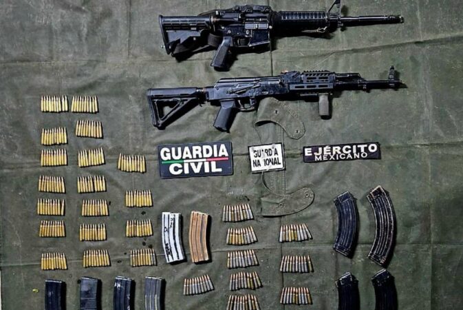 SSP, Sedena y GN decomisan armas largas y 300 municiones; en Apatzingán