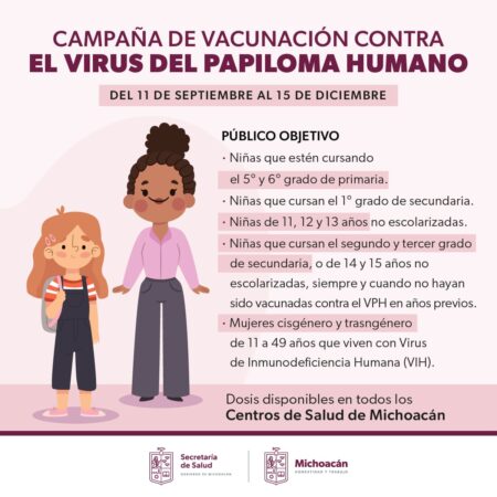 Vacunará SSM a niñas y adolescentes contra el Virus del Papiloma Humano