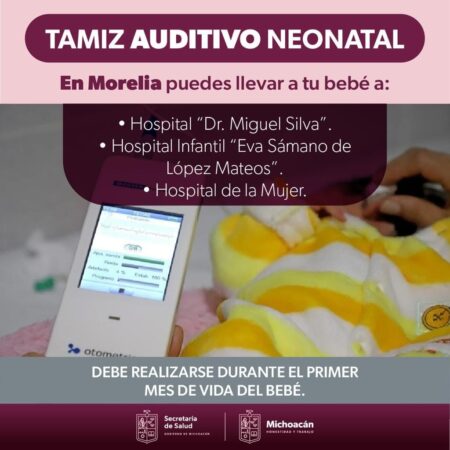 Tamiz auditivo, eficaz para detección de sordera en recién nacidos: SSM