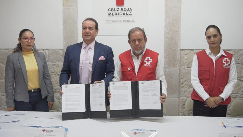 UMSNH reconoce labor de la Cruz Roja Mexicana; firman convenio de colaboración