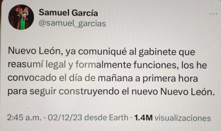 Samuel García, el Precandidato de Movimiento Ciudadano abandona