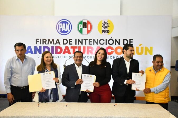 Firman PRI, PAN y PRD intención para lograr candidaturas comunes en Michoacán