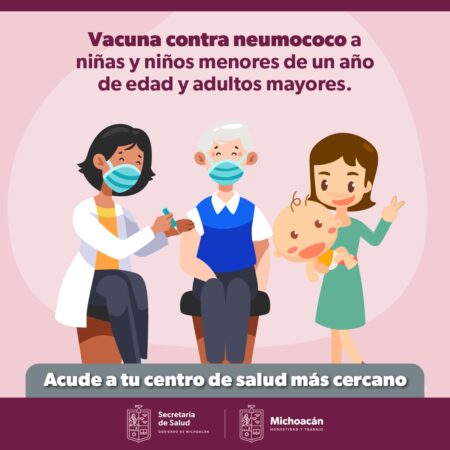 Continúa vacunación contra neumococo en Michoacán: SSM