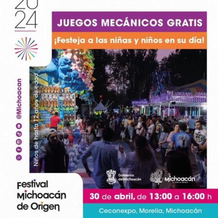 Juegos mecánicos gratis en el Festival de Origen para celebrar el Día del Niño y de la Niña