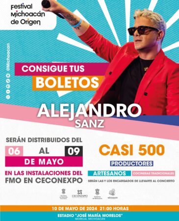 Del 6 al 9 de mayo ve por tus boletos de Alejandro Sanz al Festival de Origen