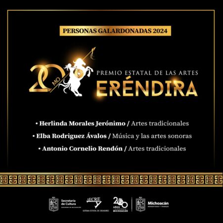 Anuncia Secum personas galardonadas del Premio Eréndira 2024