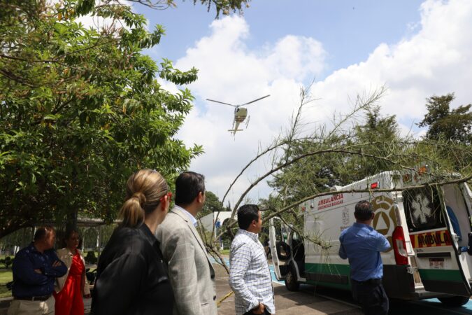 Con unidades terrestres y helicóptero, realiza PC impresionante simulacro en la UMSNH