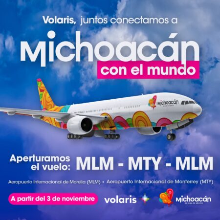 Michoacán, importante destino para Volaris: Sectur