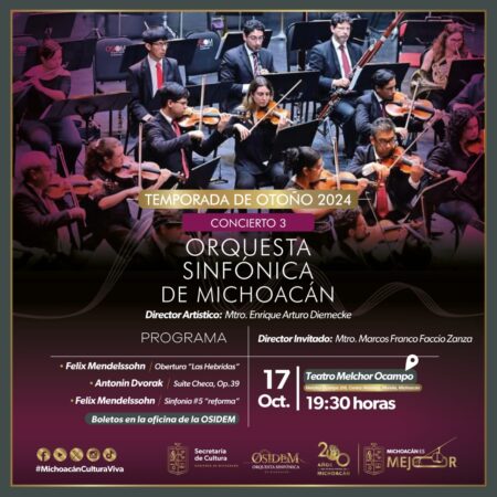 Adquiere tu cortesía para el concierto de la Osidem, en el Ocampo