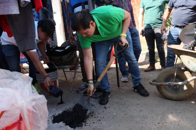 PVEM tapa los primeros 100 baches en Morelia; se avanza en mejores vialidades