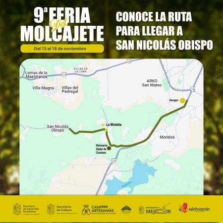 ¿Irás a la Feria del Molcajete? Conoce la ruta para llegar a San Nicolás Obispo